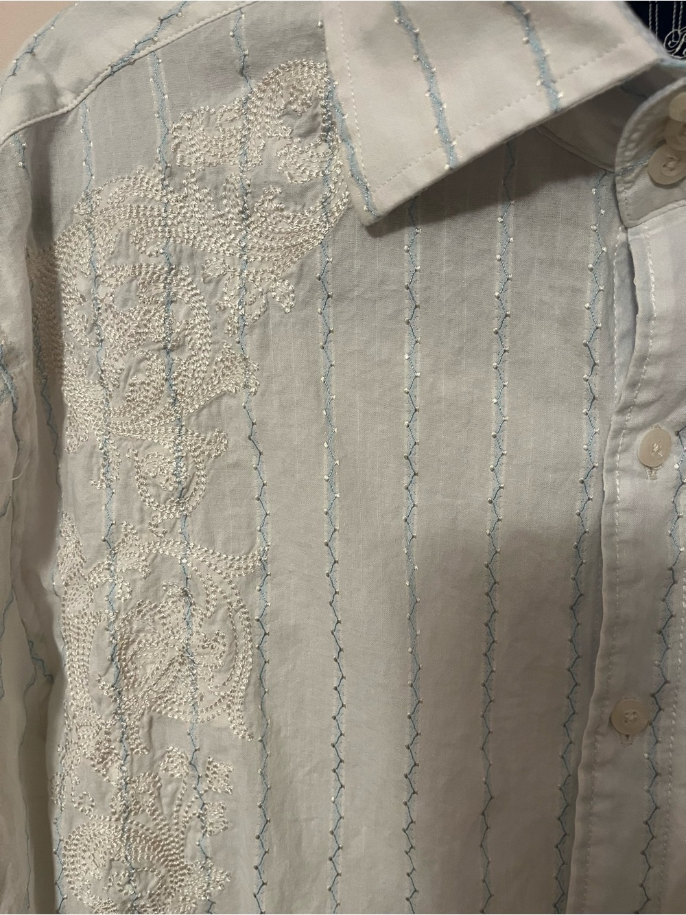 English Laundry White Pinstripe Button-Down Shirt